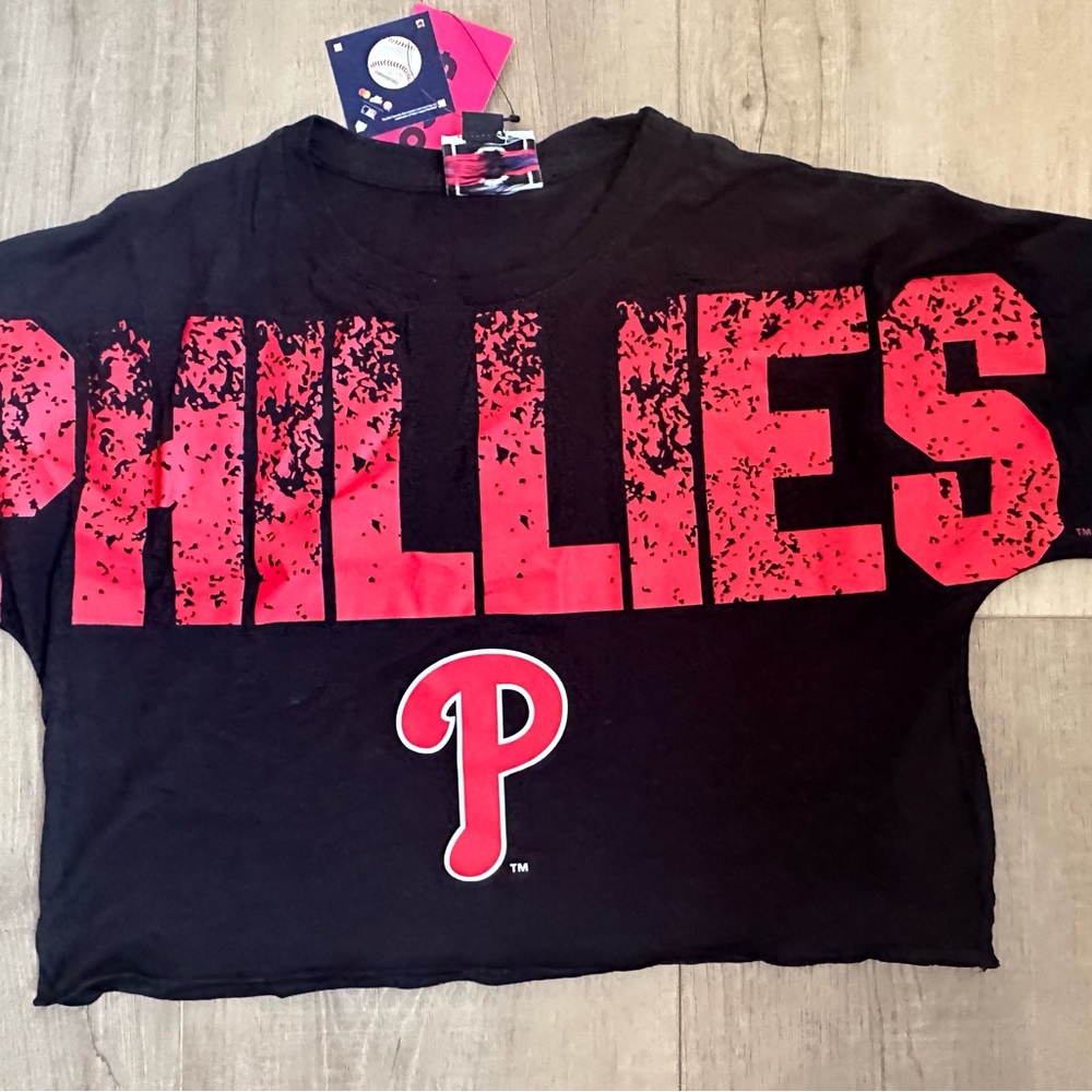 Black Phillies Crop Top